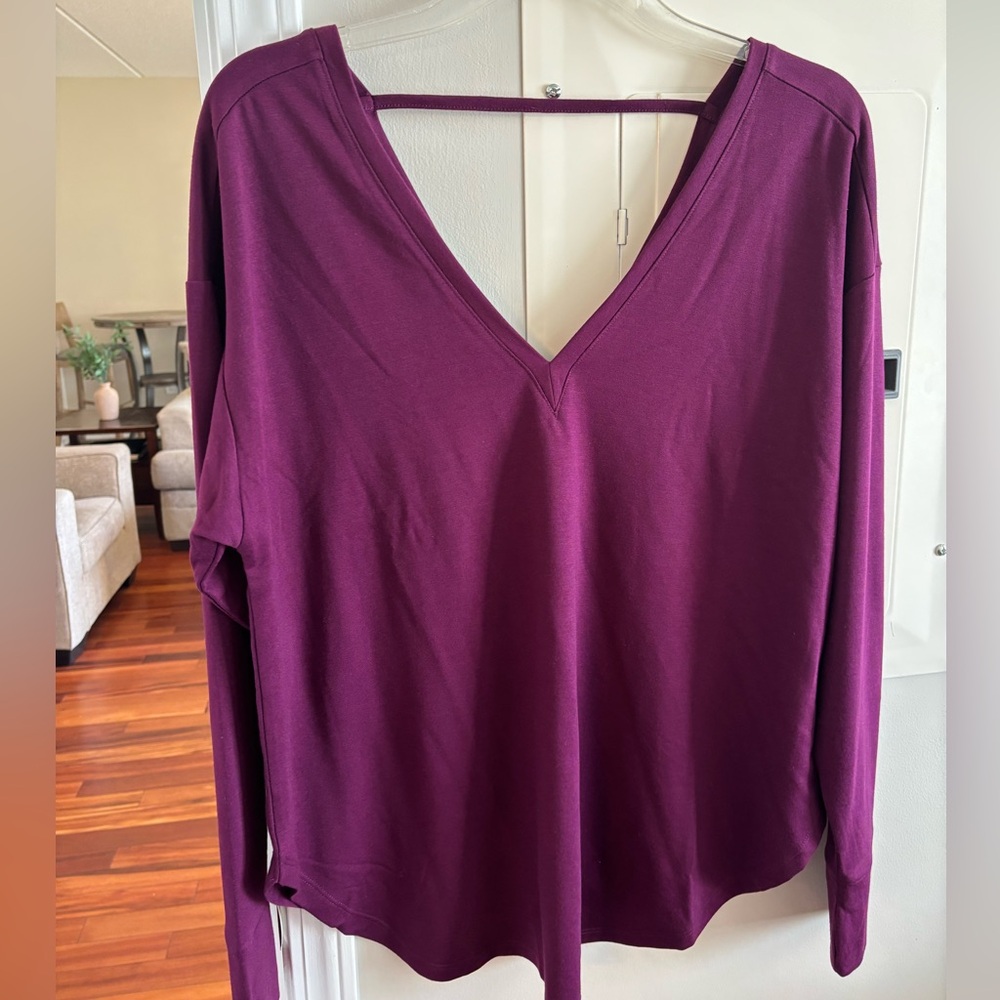Torrid V-Neck Long Sleeve Women's Top - Plum